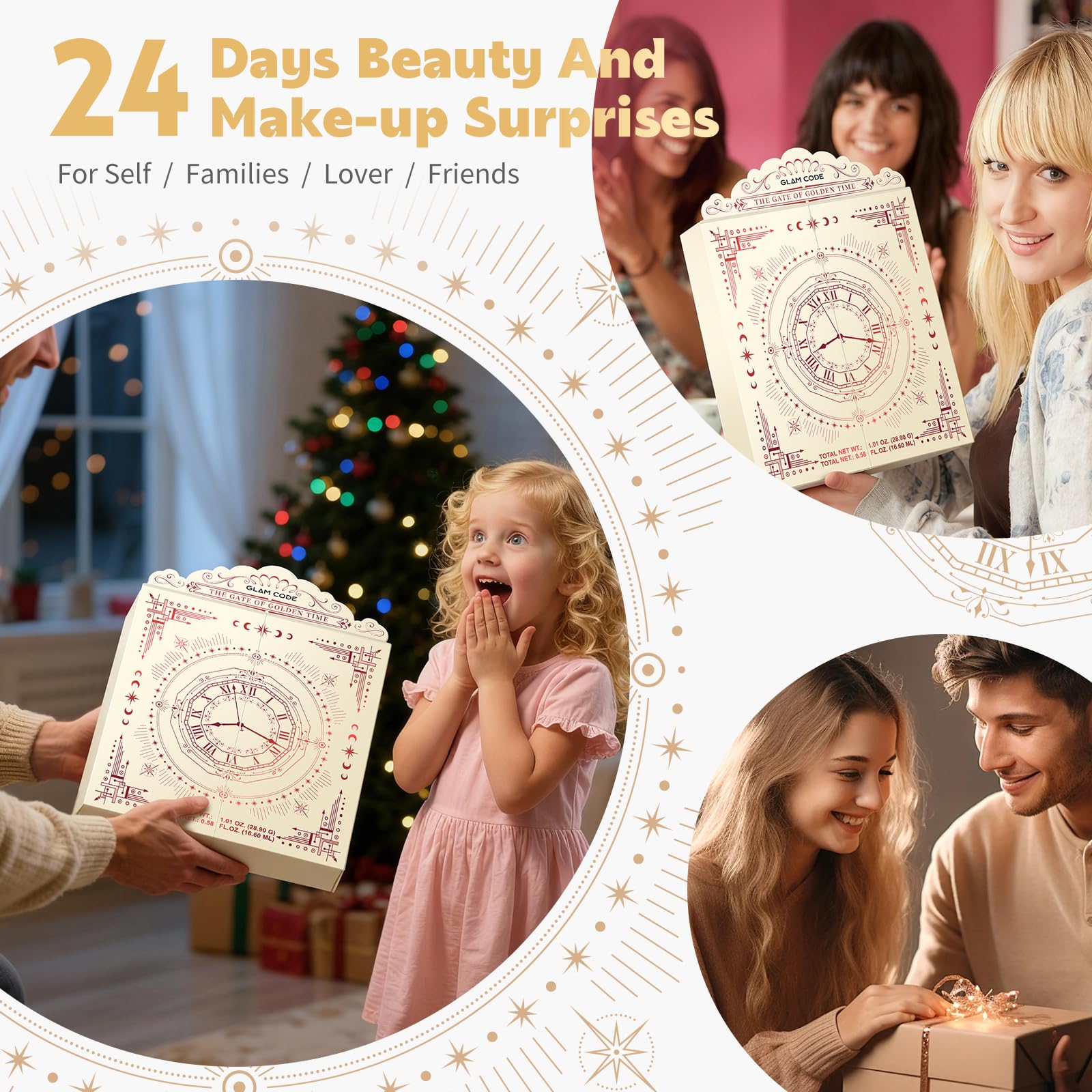 Glam Code 24-day countdown doors reveal daily beauty surprises.