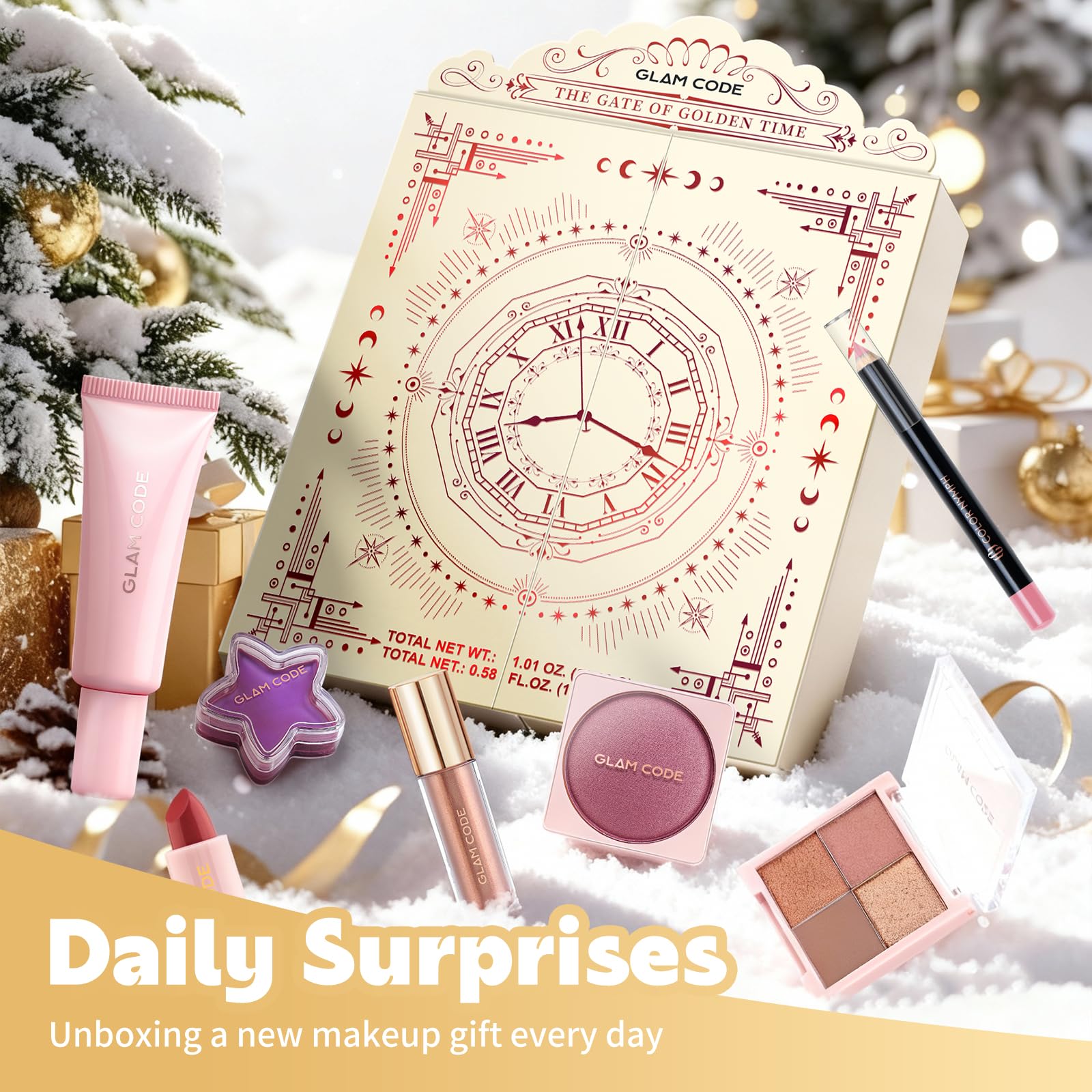 Glam Code blush and highlighter for natural warmth and glow.