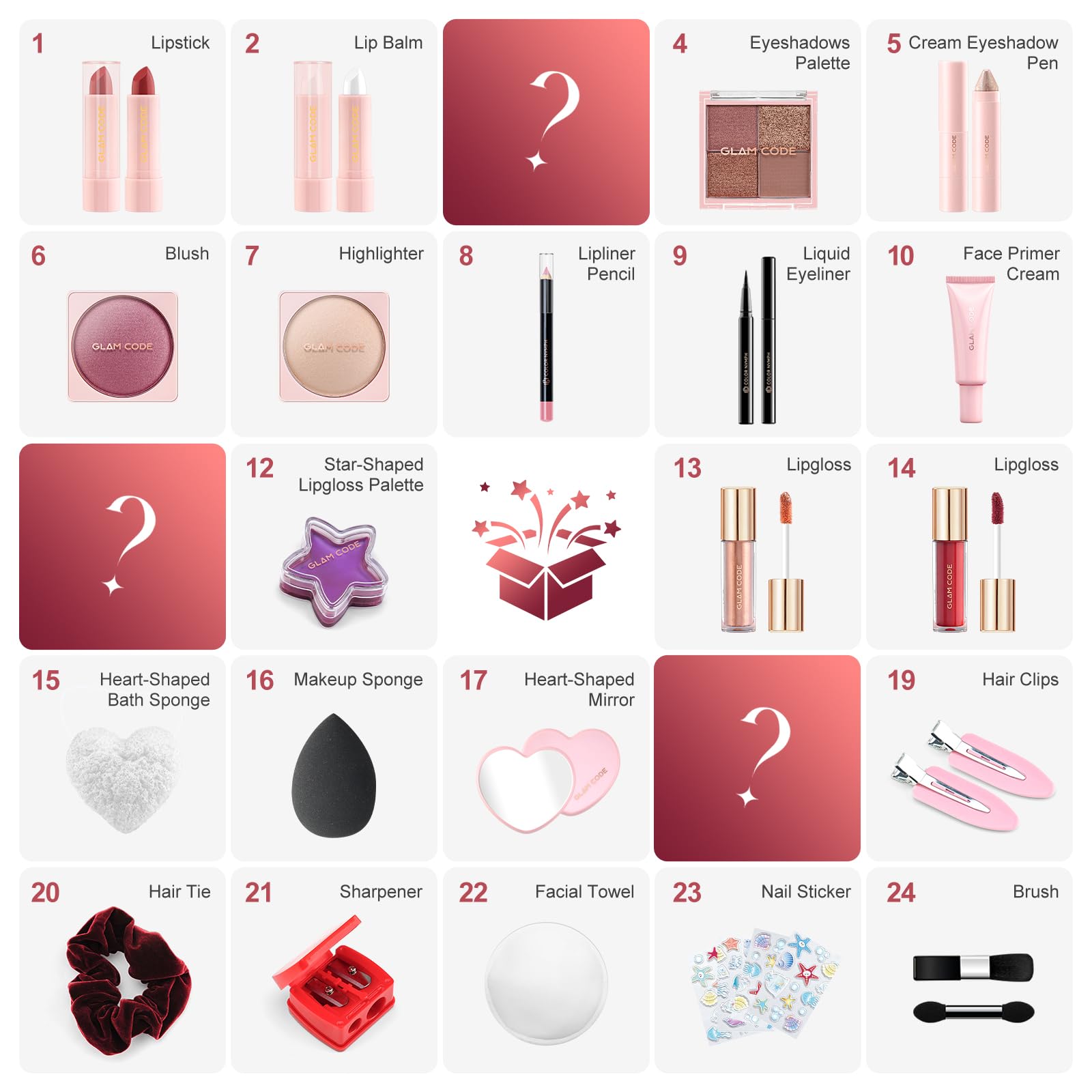Glam Code primer and lip care duo for smooth base and hydrated lips.