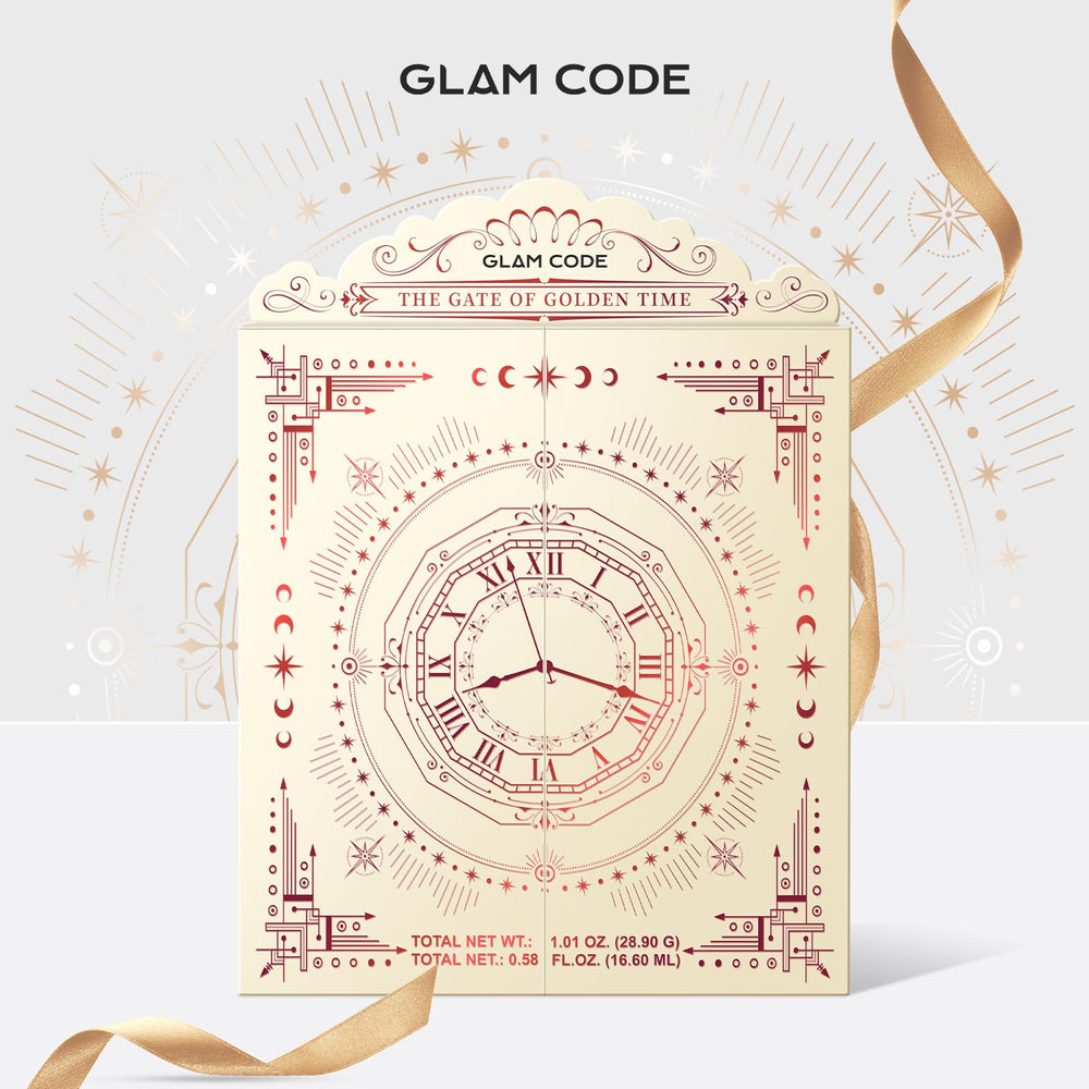 Glam Code tools—mirror and brush for on-the-go touchups.
