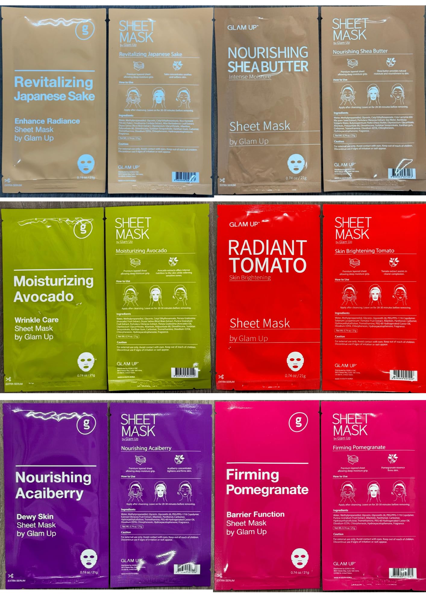 GLAM UP sheet mask yields silky texture and glow.