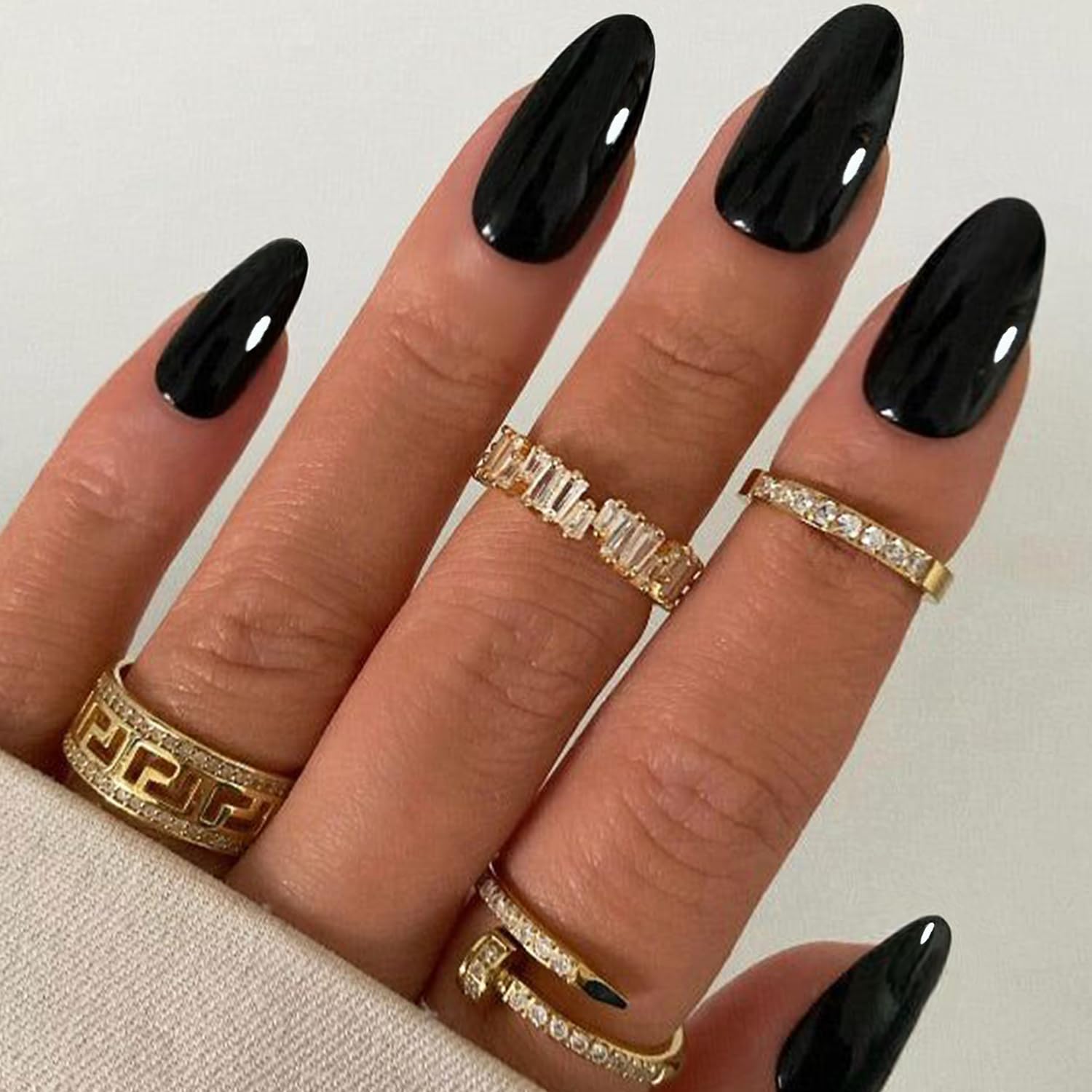 GLAMERMAID Halloween Gothic nails showing dark design and UV gel finish