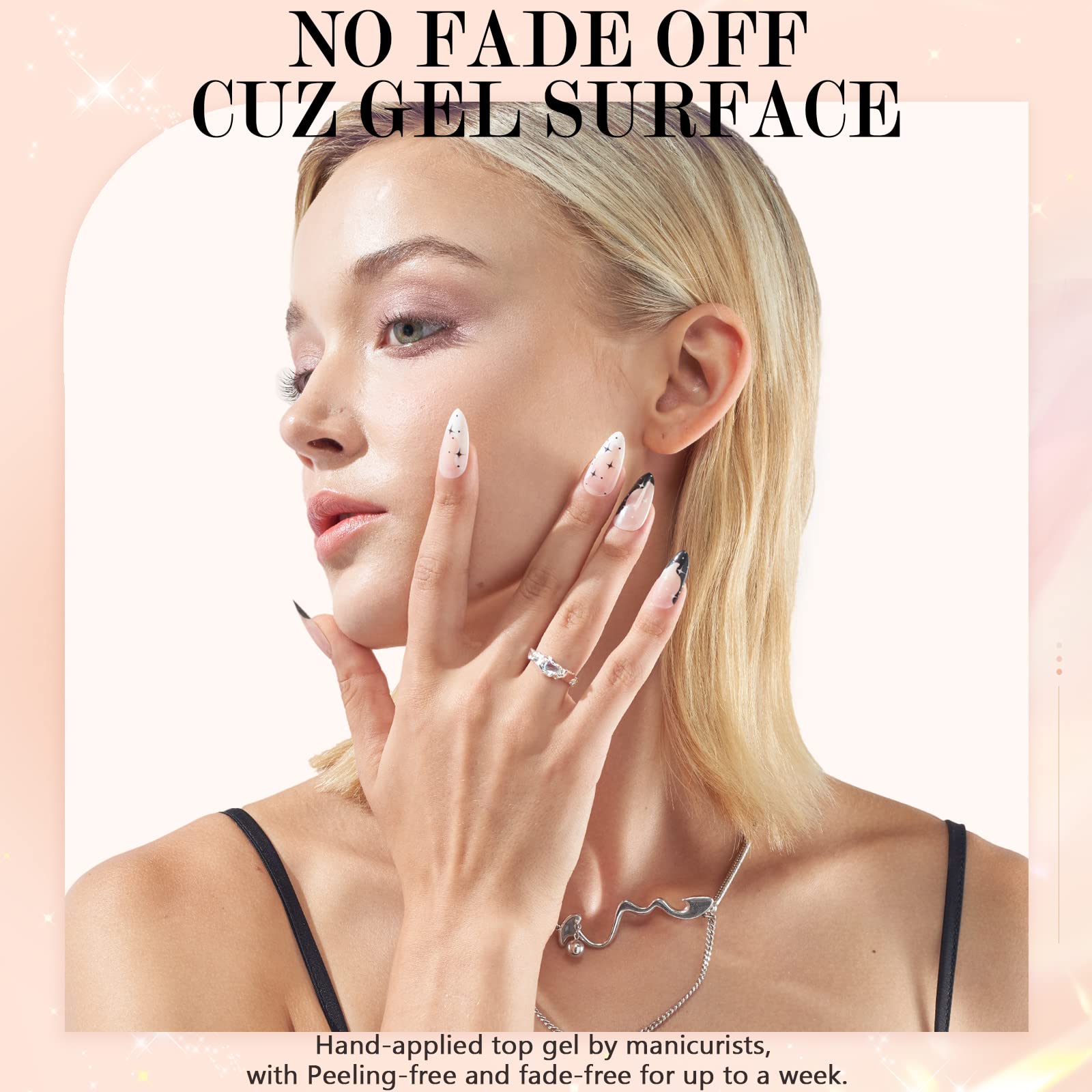 GLAMERMAID jelly gel finish nails glossy dark manicure for evening looks