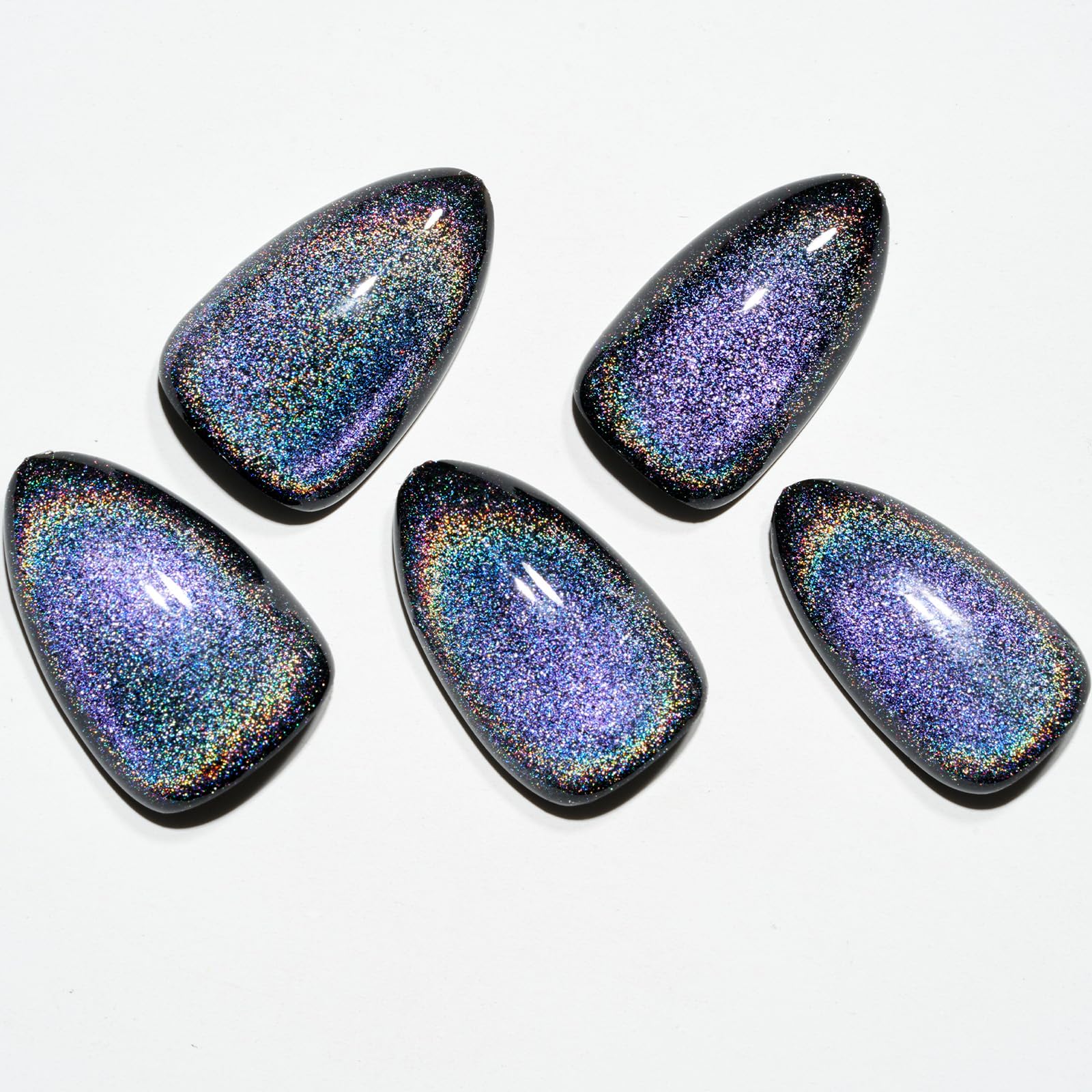 GLAMERMAID Laser Rainbow handmade nails offer vibrant, salon-worthy shine.