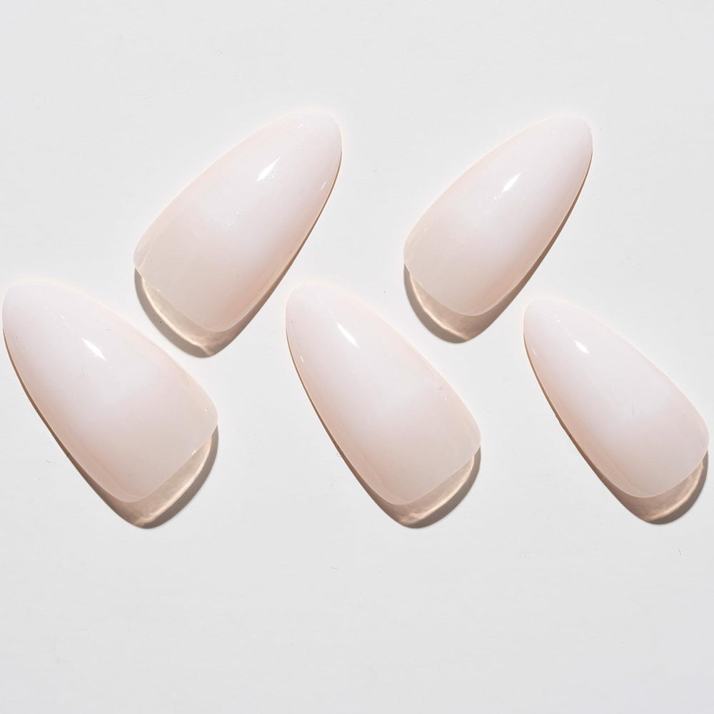 GLAMERMAID white ombre gel nails with elegant gradient effect