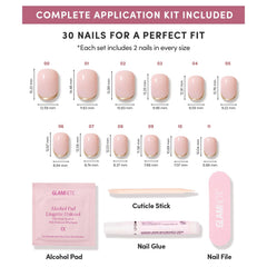 Glamnetic 30-nail set in 12 sizes ensures precise fit