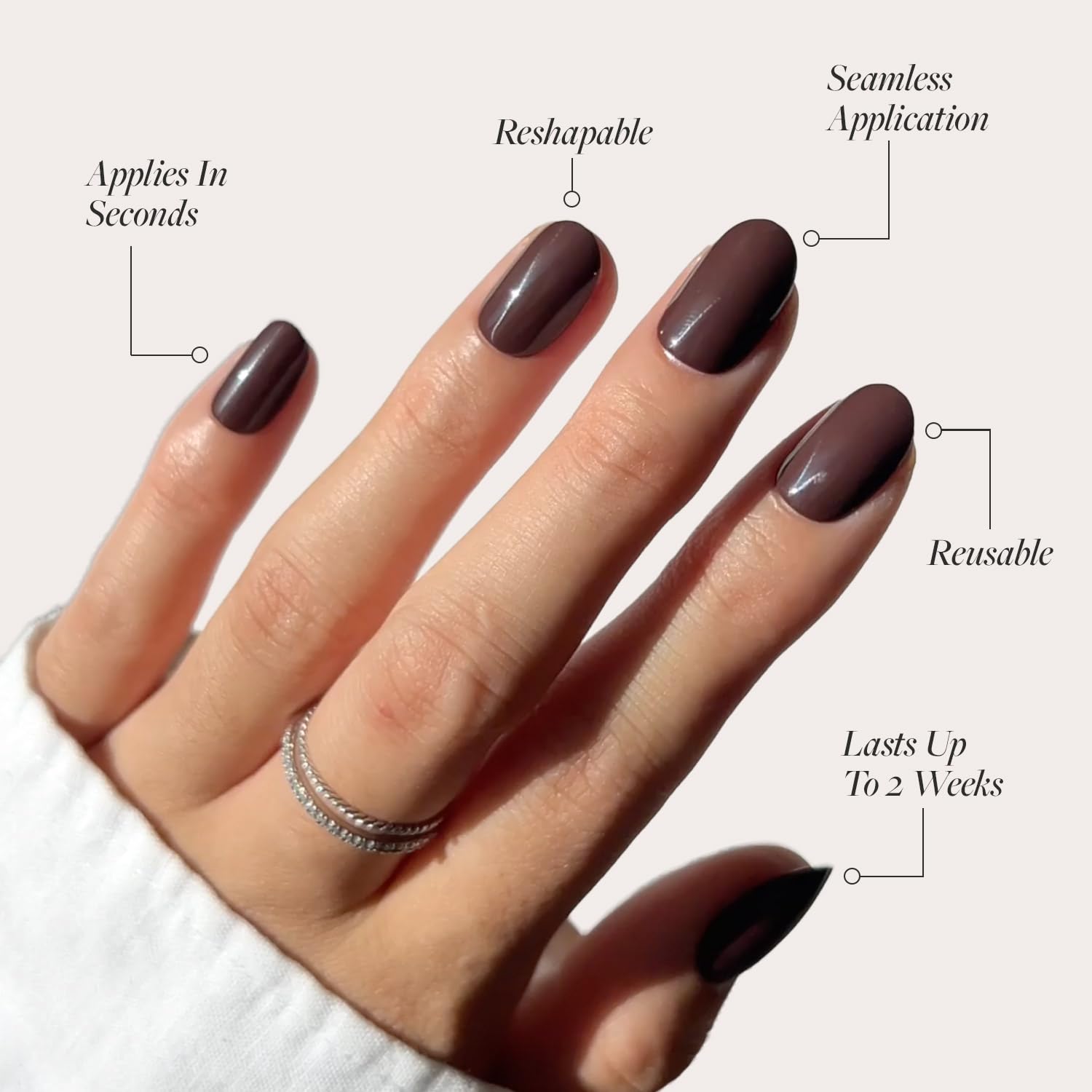 Glamnetic Bark Brown storage box and kit components, organized for quick manicure setups.