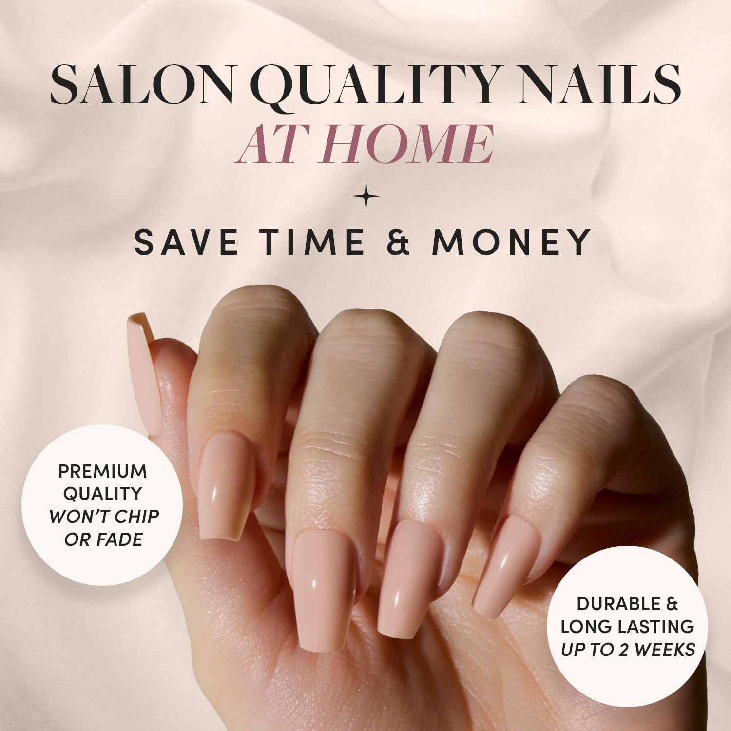 Glamnetic Exposed nude-opaque nails closeup with high-shine finish for polished daily looks.