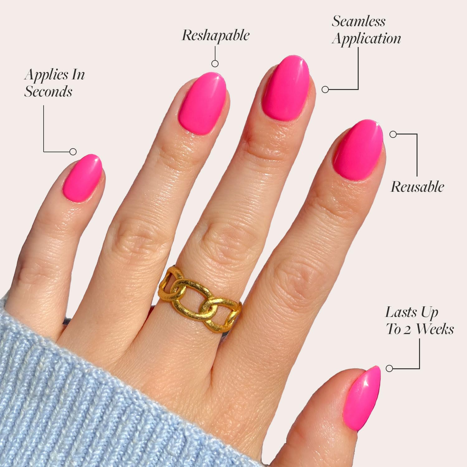 Glamnetic nail glue for press-ons ensures secure adhesion.