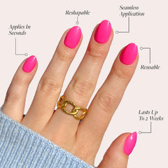 Glamnetic nail glue for press-ons ensures secure adhesion.