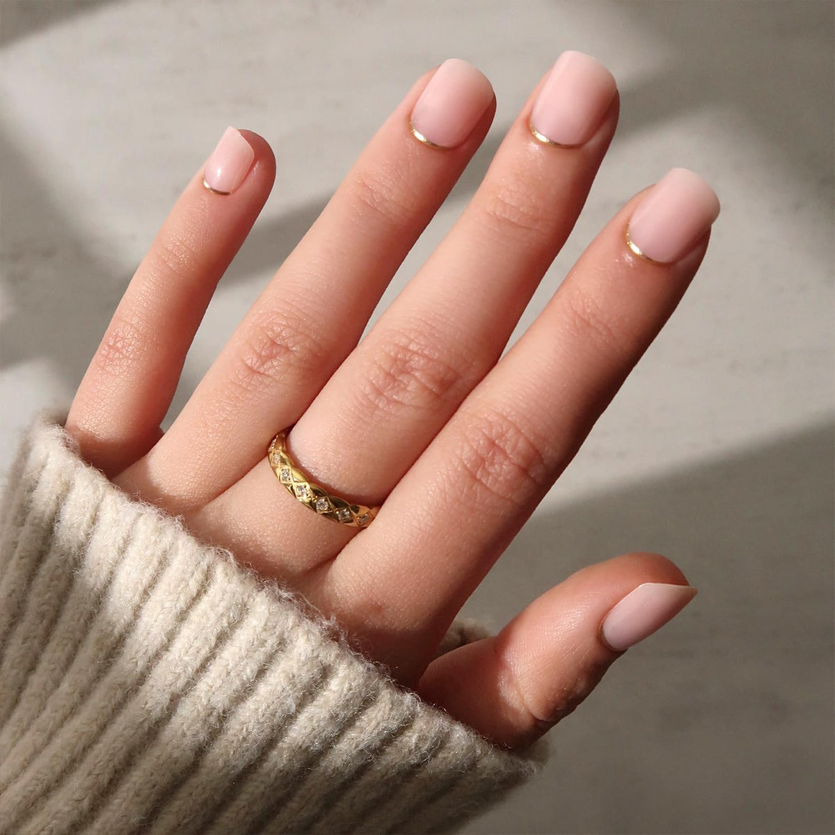 Glamnetic Quiet Luxury semi-nude nails with subtle shine for everyday style