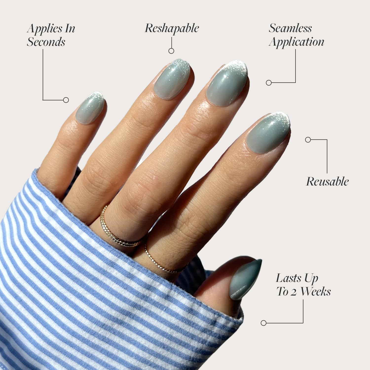Glamnetic velvet metallic finish on Unicorn Tears for a bold multidimensional look
