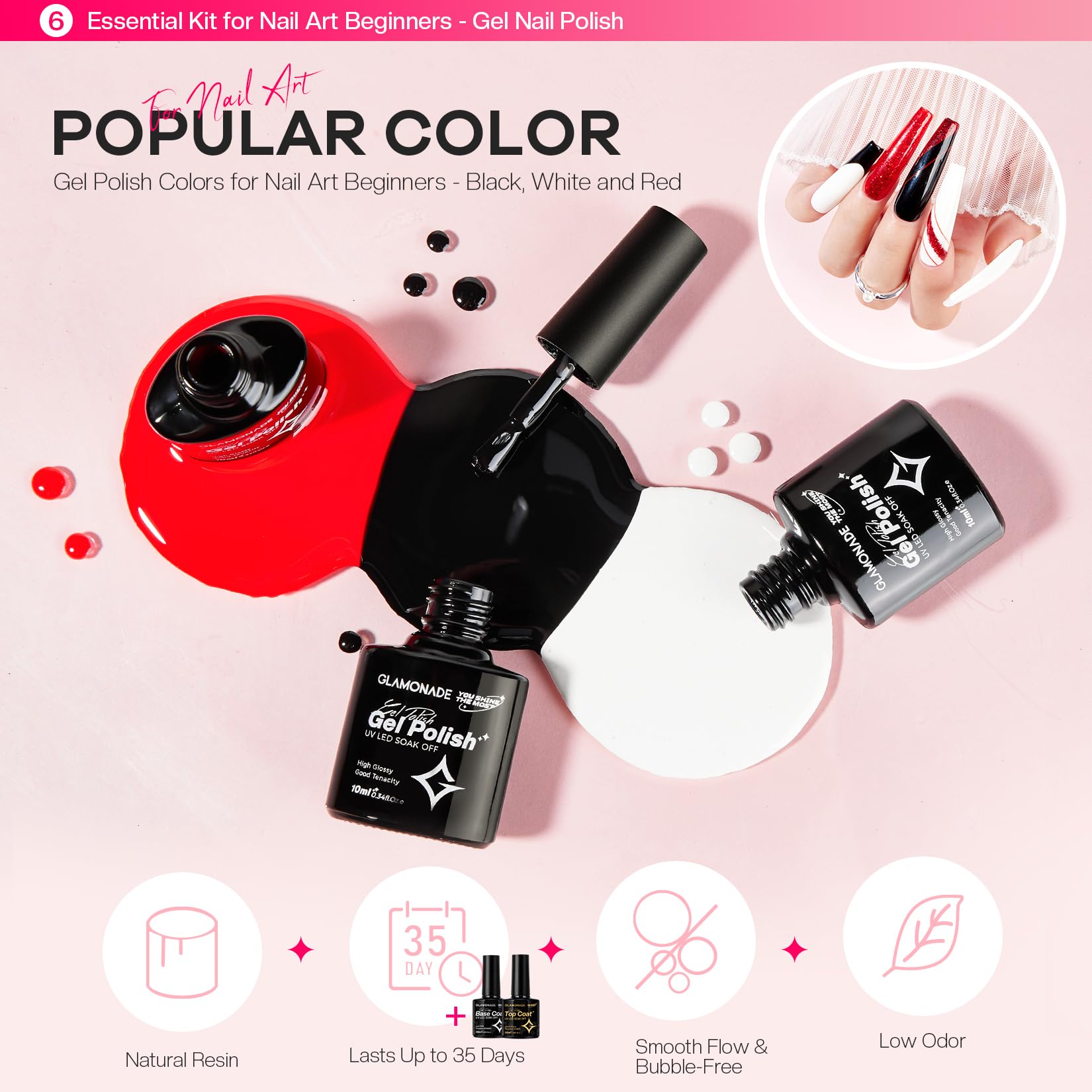Glamonade glitter powders spark eye-catching designs with clean application