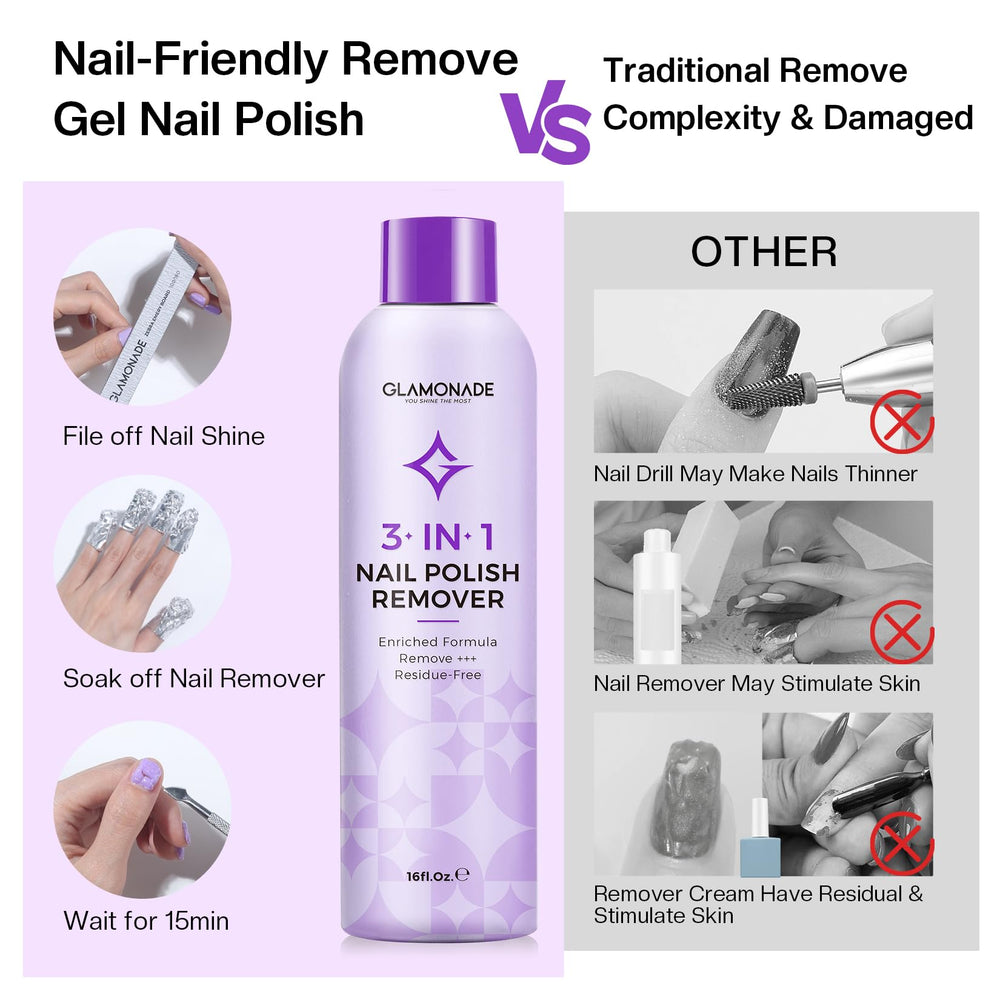 Glamonade grape seed oil label highlights nourishing formula during removal.