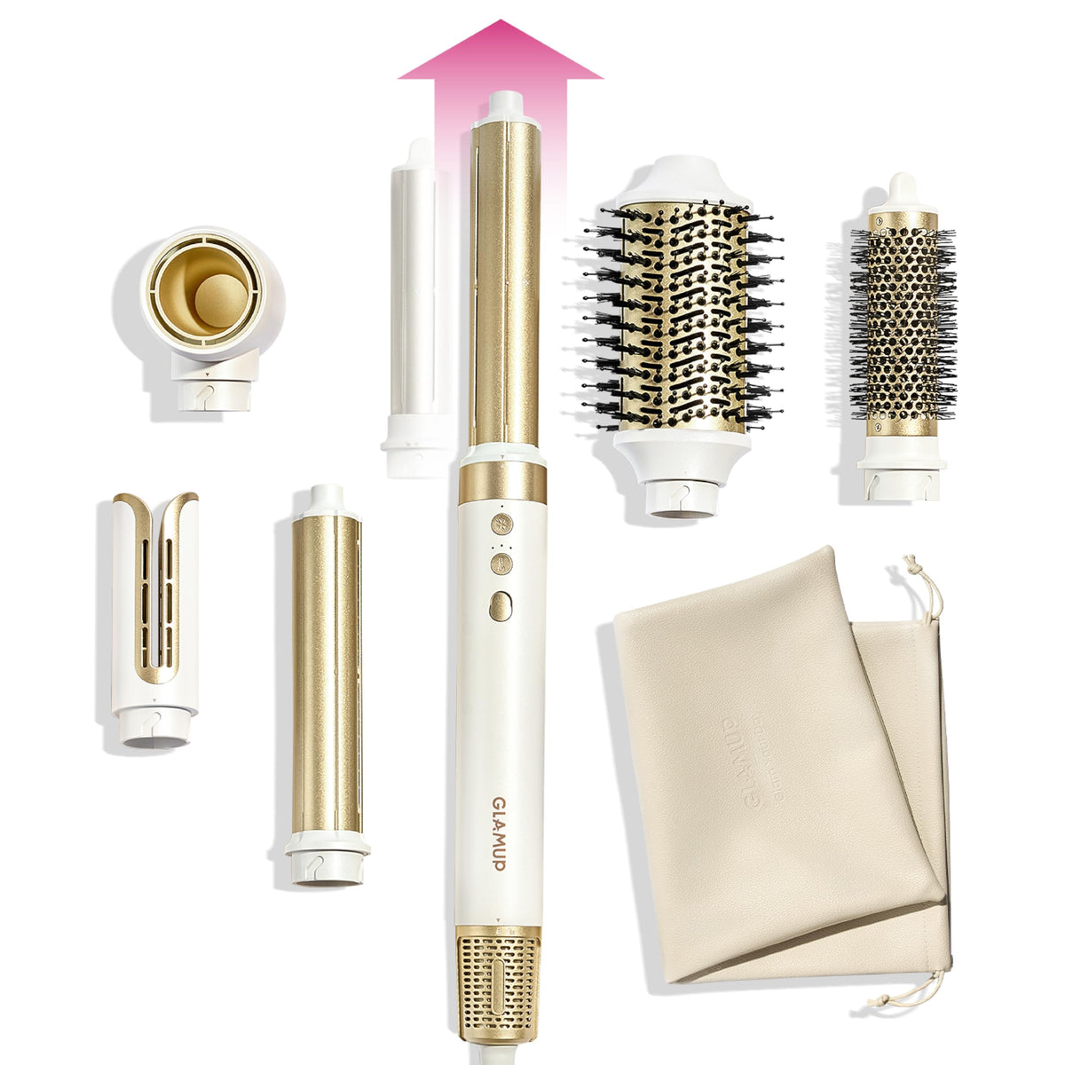 GLAMUP 6 in 1 long-barrel styling for full length curls