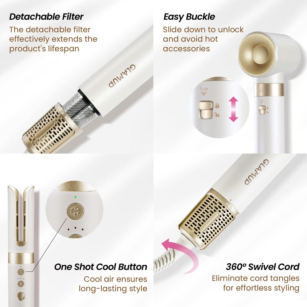 GLAMUP silk straight nozzle for sleek shine