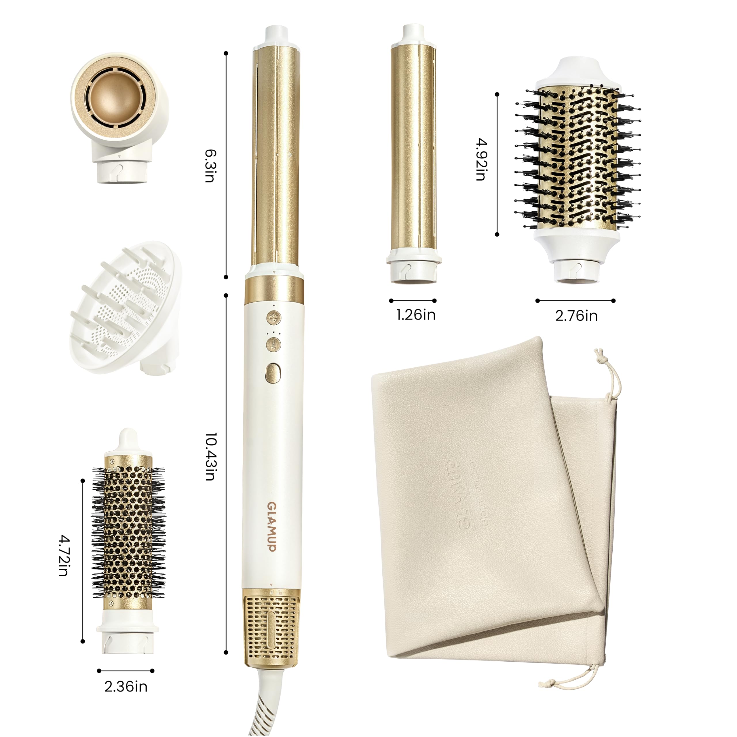 GlamUp travel leather pouch gift set for on the go styling