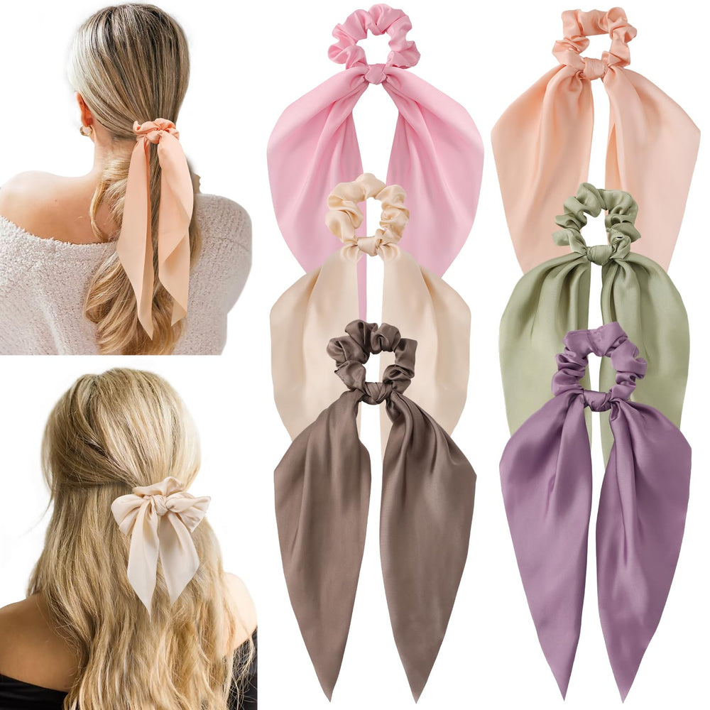 Glaudmeiss bow silk scrunchies color 1, soft satin for versatile styling and gentle wear