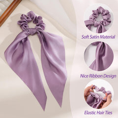 Glaudmeiss bow silk scrunchies color 4, decorative bow with ribbon included