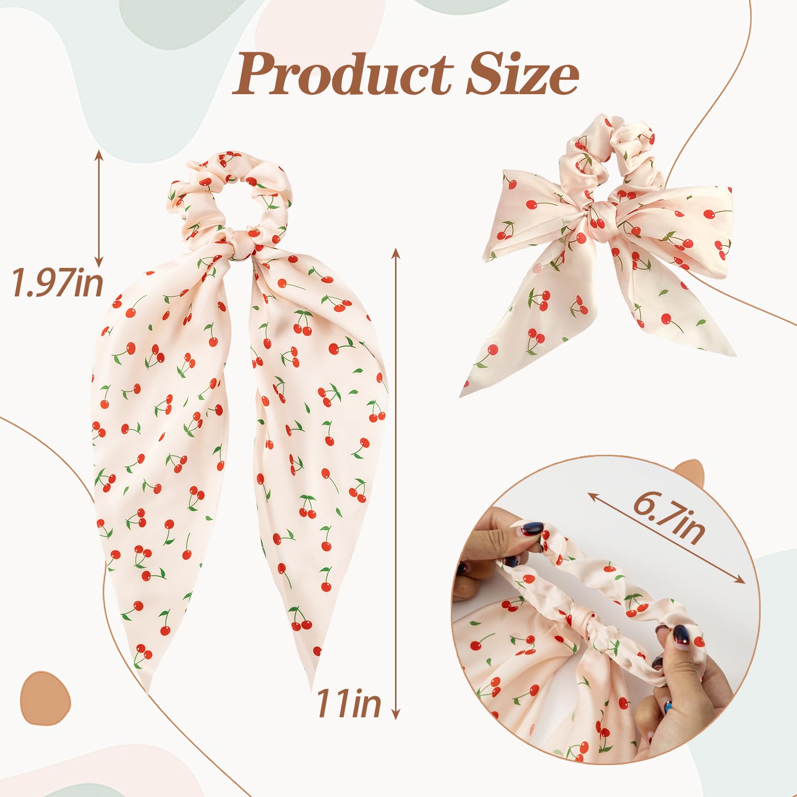 Glaudmeiss soft satin hair tie with bow offers gentle grip without hair pulling.