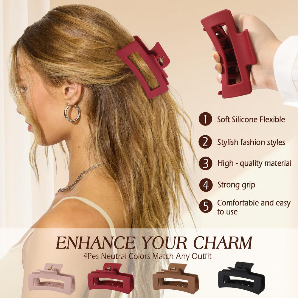 Glaudmeiss large claw clip styling curly hair smoothly