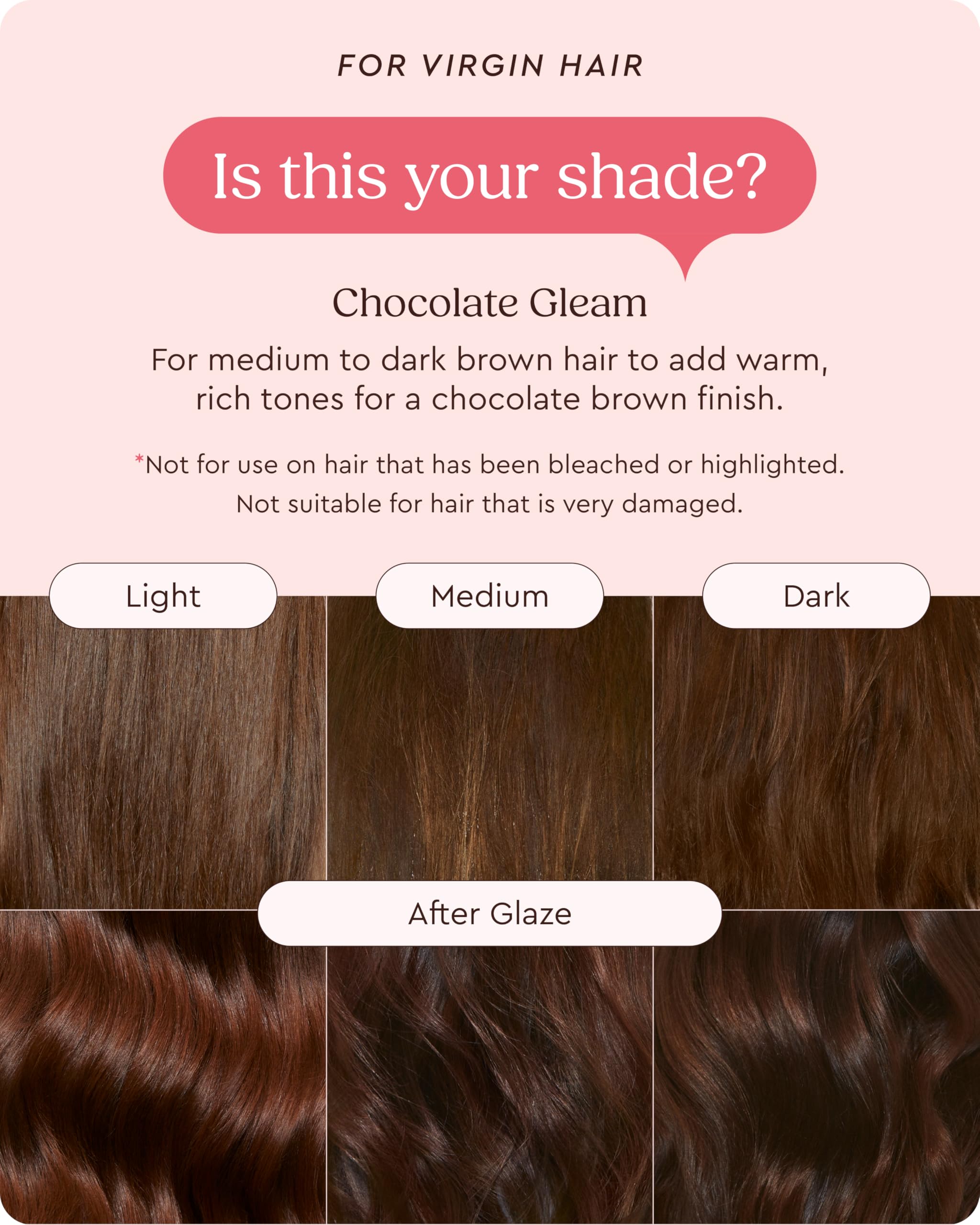 Glaze Supergloss Chocolate Gleam close-up shows glossy shine on strands