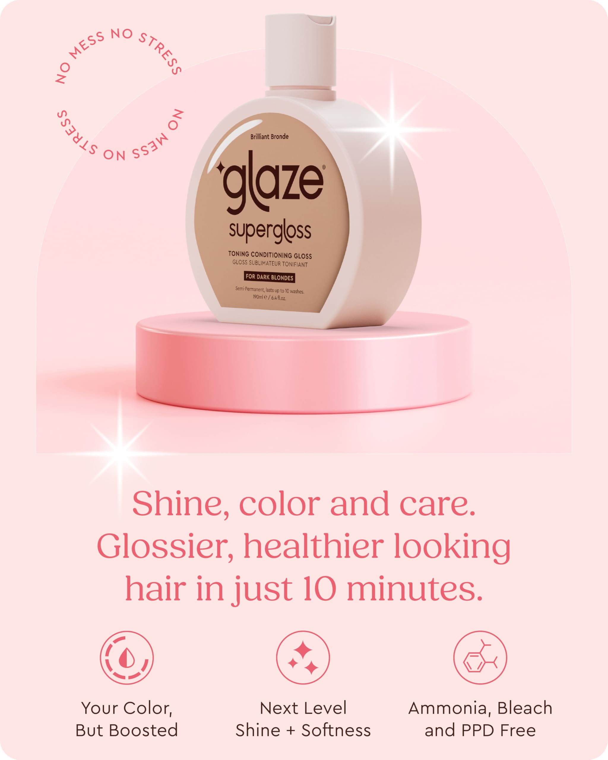 Glaze Supergloss color swatches show rich shade deposit for revitalized tones
