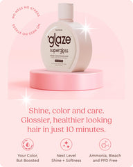 Glaze Supergloss purple-pearl-blonde shade swatch conveys cool-toned refresh.