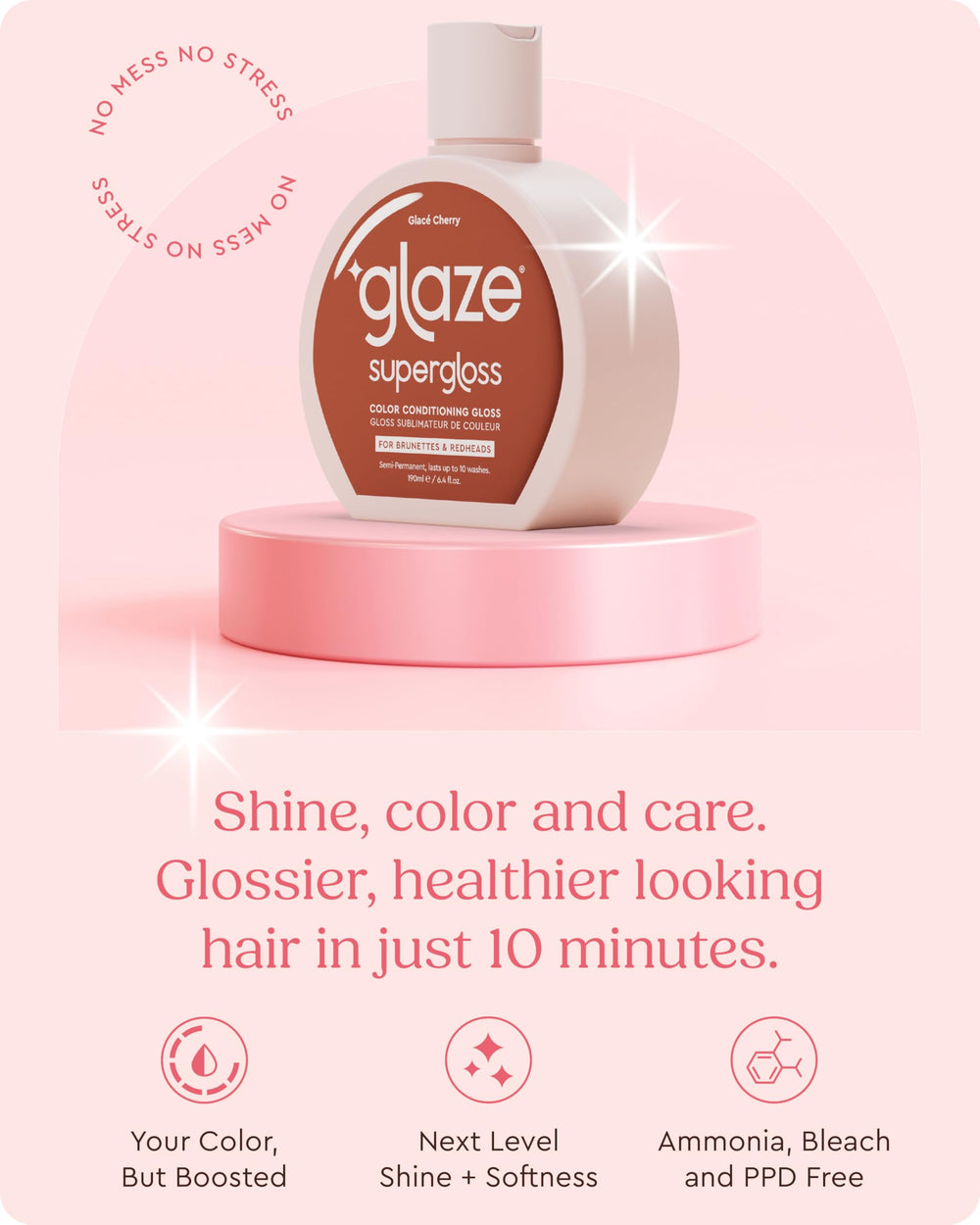 Glaze Supergloss Vibrant Red Glace Cherry swatch showing true shade payoff.