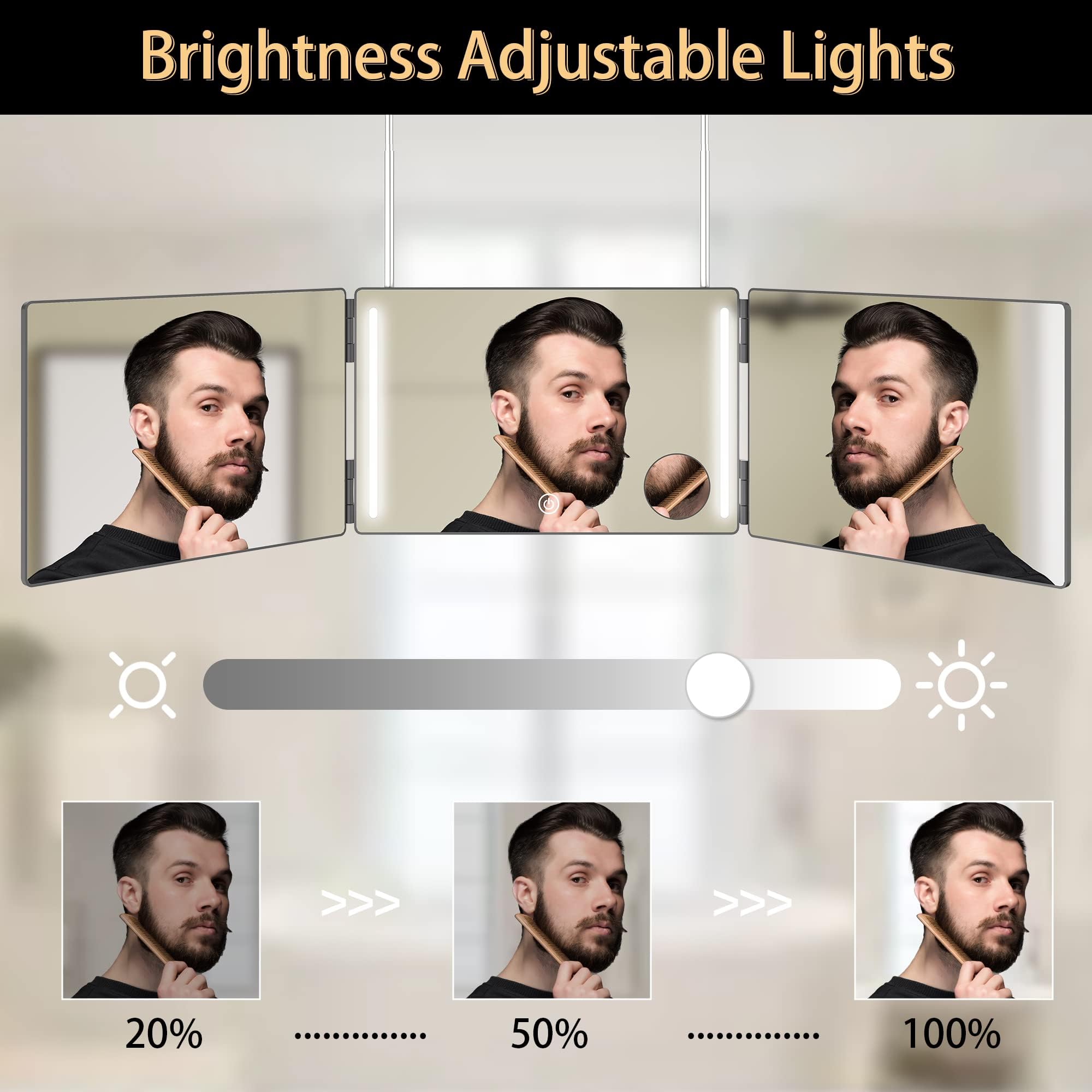 GLDDAO portable USB-rechargeable mirror for use anywhere.