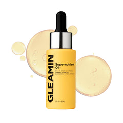 Gleamin Brightening Face Oil bottle showing radiant glow and hydration benefits