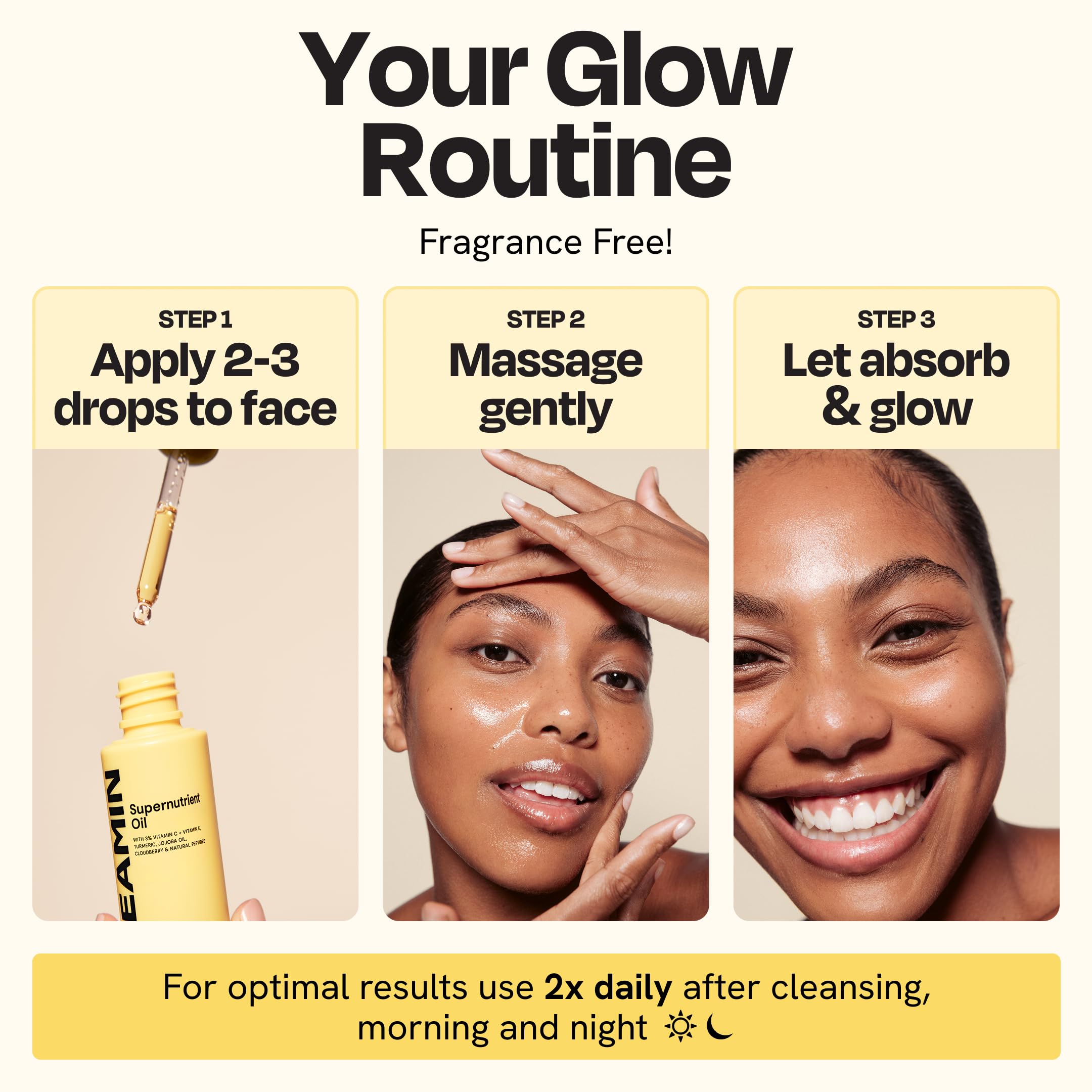 Gleamin Brightening Face Oil for gua sha shows smooth glide and nourishment