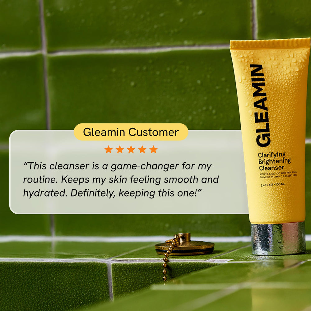 Gleamin glow-boosting cleanser for radiant skin after use