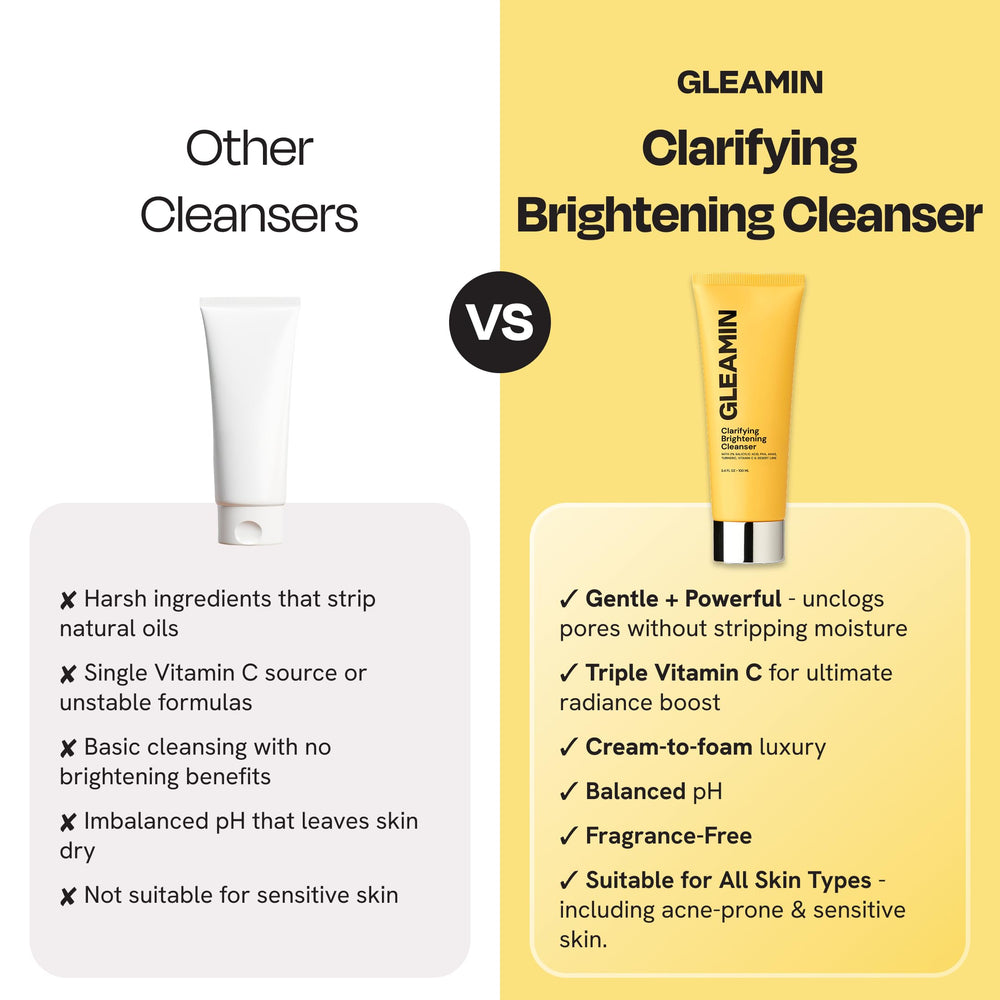 Gleamin makeup removal action showing cleansing before skincare routine