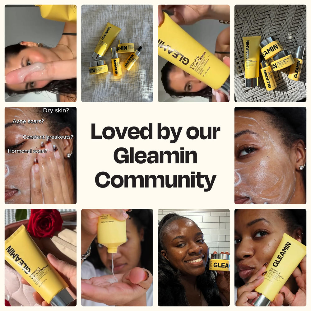 Gleamin paw paw enzyme exfoliation visual highlighting natural enzymes
