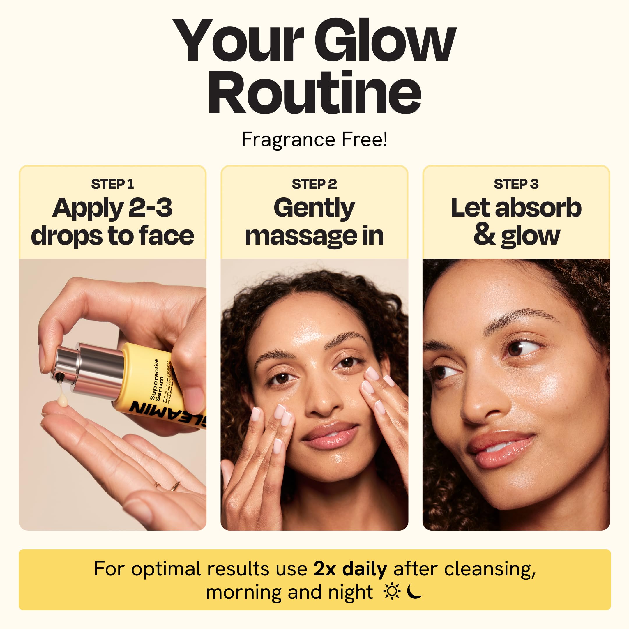 Gleamin vegan and cruelty-free badge signals clean, ethical skincare