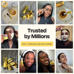 Gleamin mask spread on face showing creamy mud texture for 10-minute treatment.