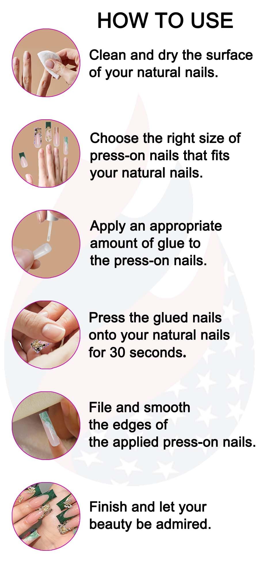 Gleamrain easy-application nails ideal for quick at-home manicure.