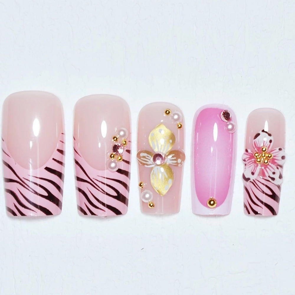 Gleamrain nails with strong adhesive glue for secure all-day wear.