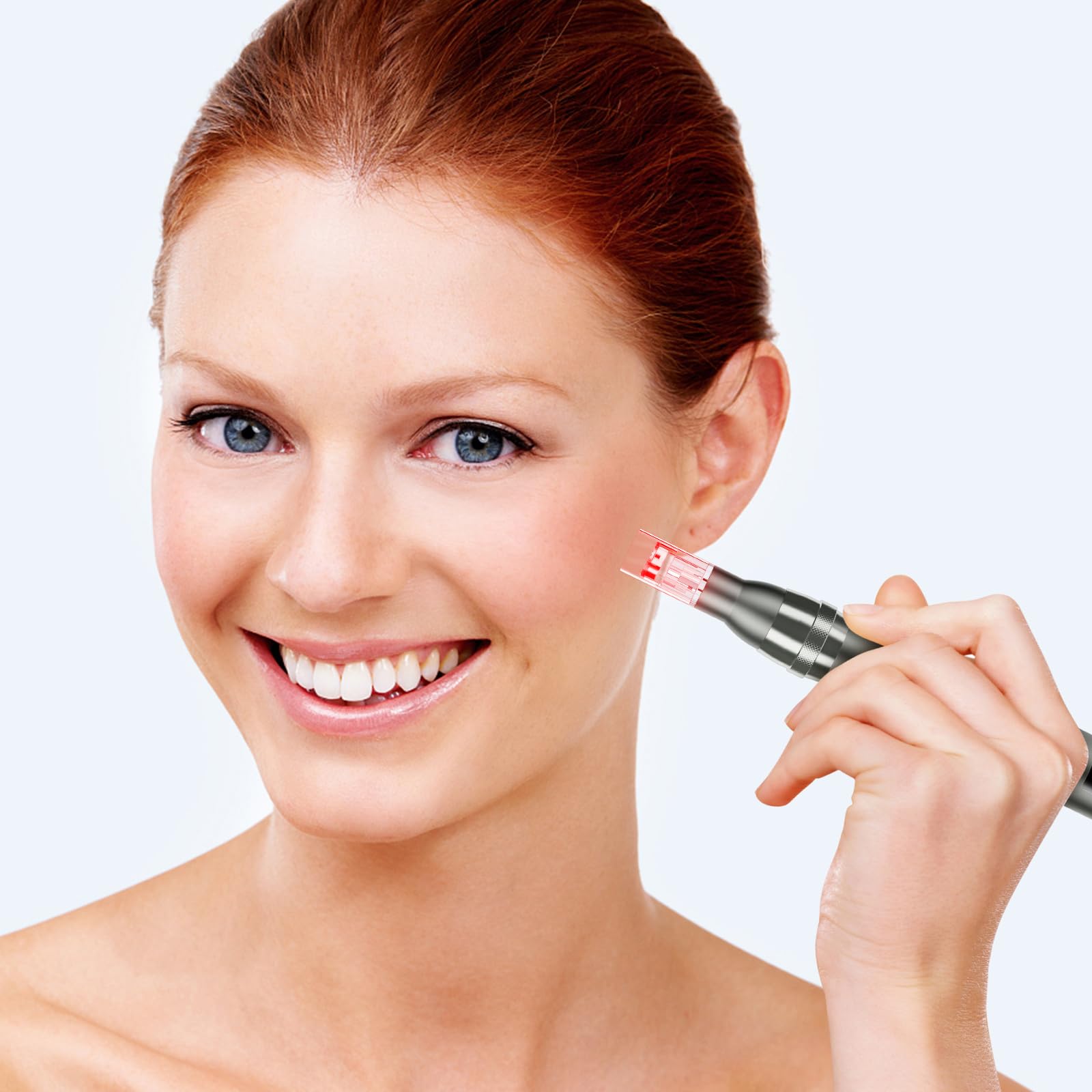 Glemme microneedle derma-roller needles closeup highlights premium construction for gentle at-home sessions