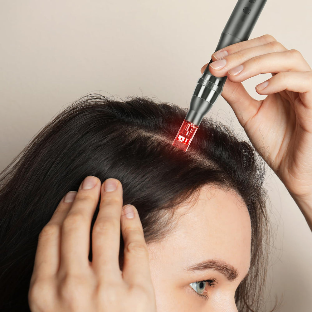 Glemme travel-friendly derma roller pen image showcases portable skincare on the go