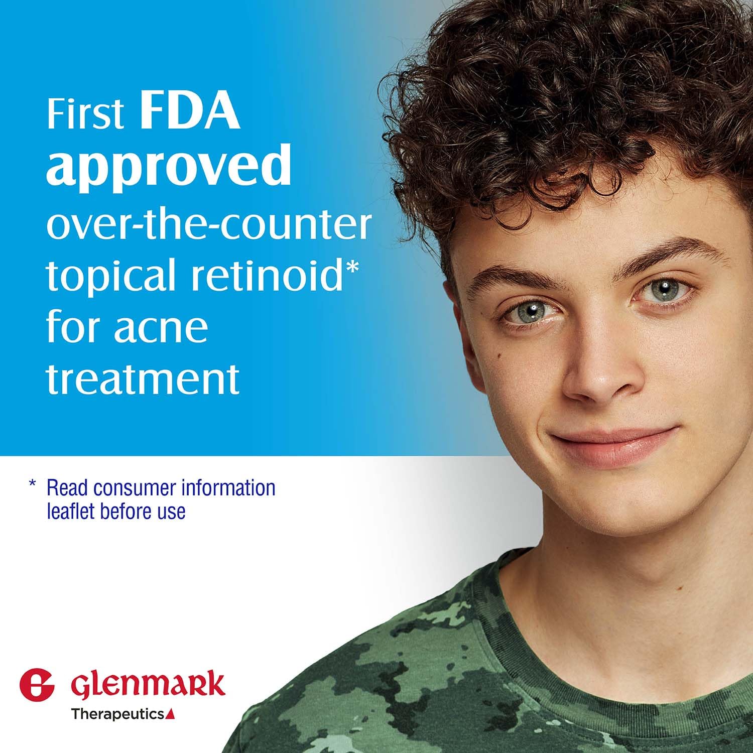 Glenmark Therapeutics Adapalene Gel on skin suggesting clearer complexion potential