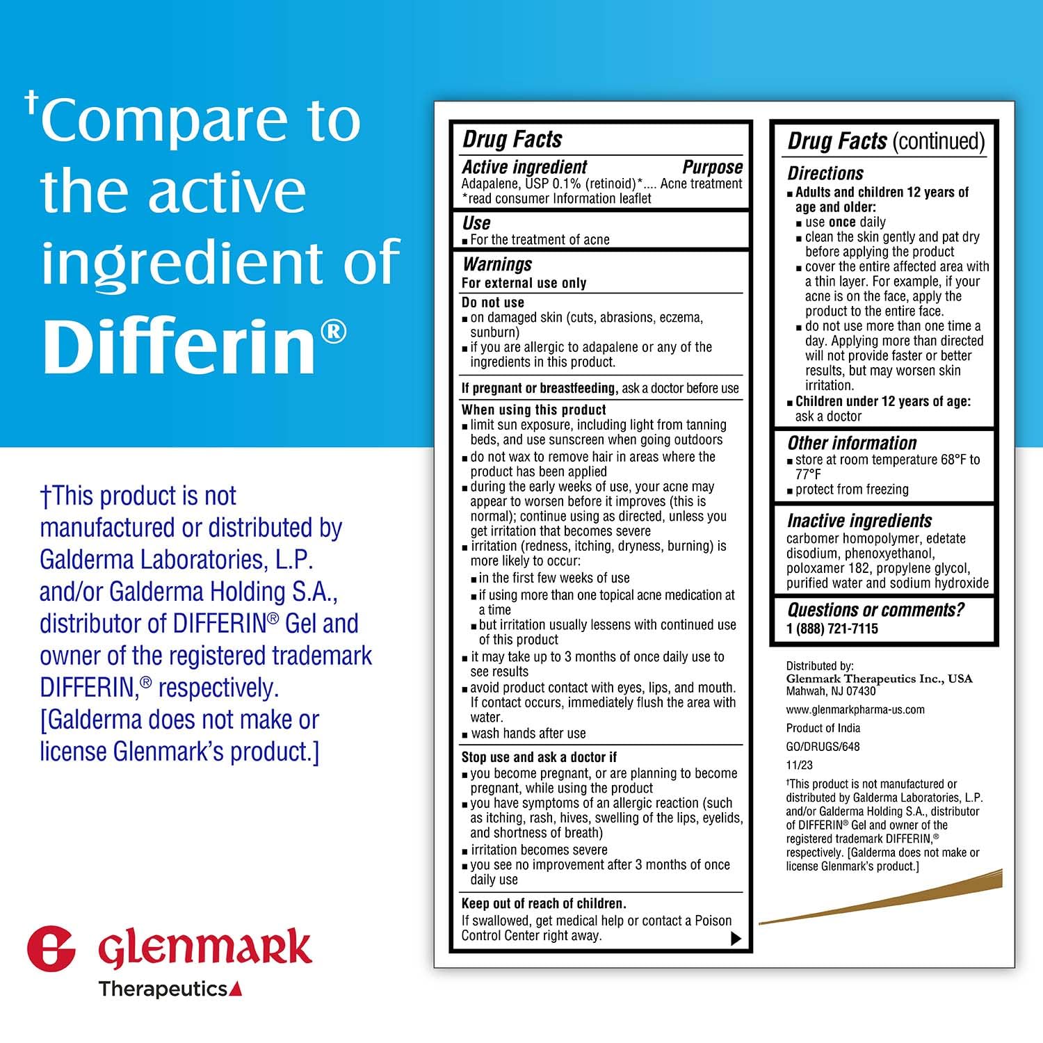 Glenmark Therapeutics Adapalene Gel being applied to the face for daily acne care