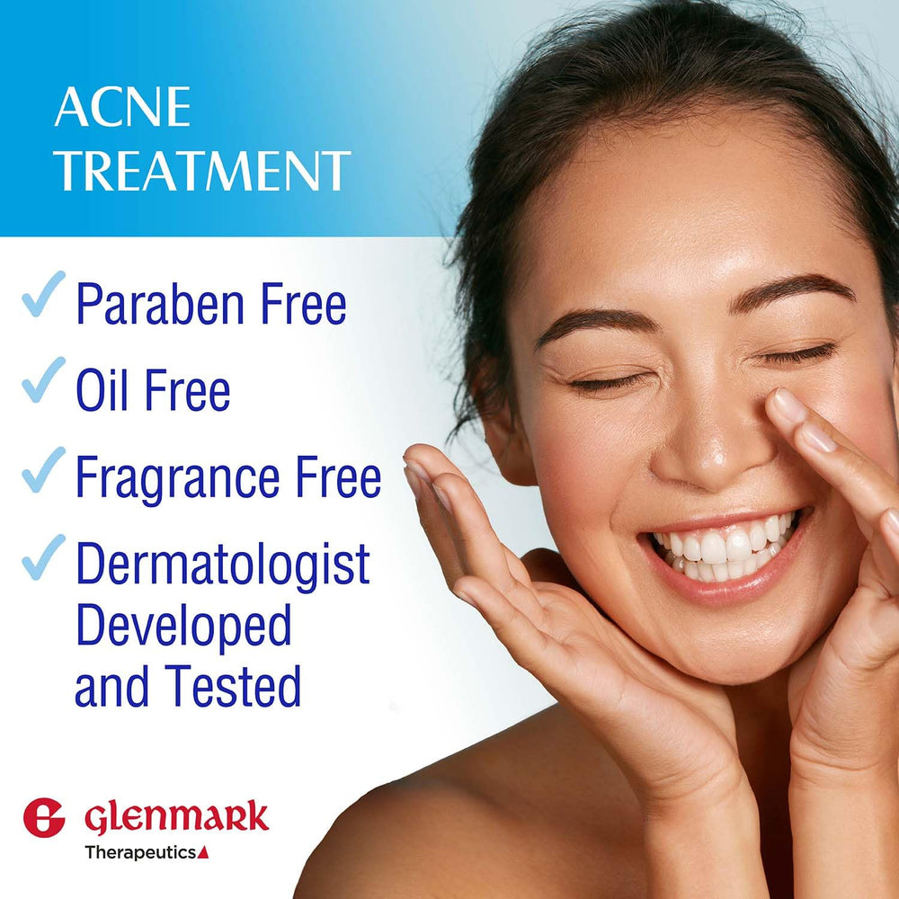 Glenmark Therapeutics Adapalene Gel paraben-free label on packaging
