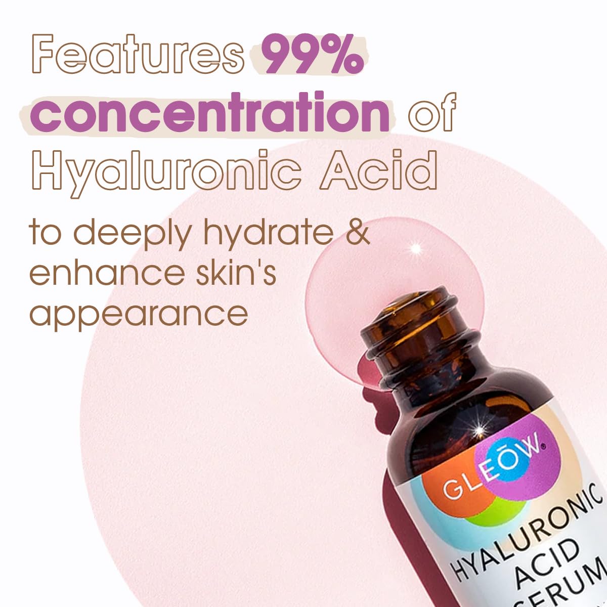 GLEOW daily skincare routine closeup showing layering with other serums.