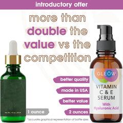 GLEOW vitamin C serum with hyaluronic acid glow-shot highlighting even skin tone