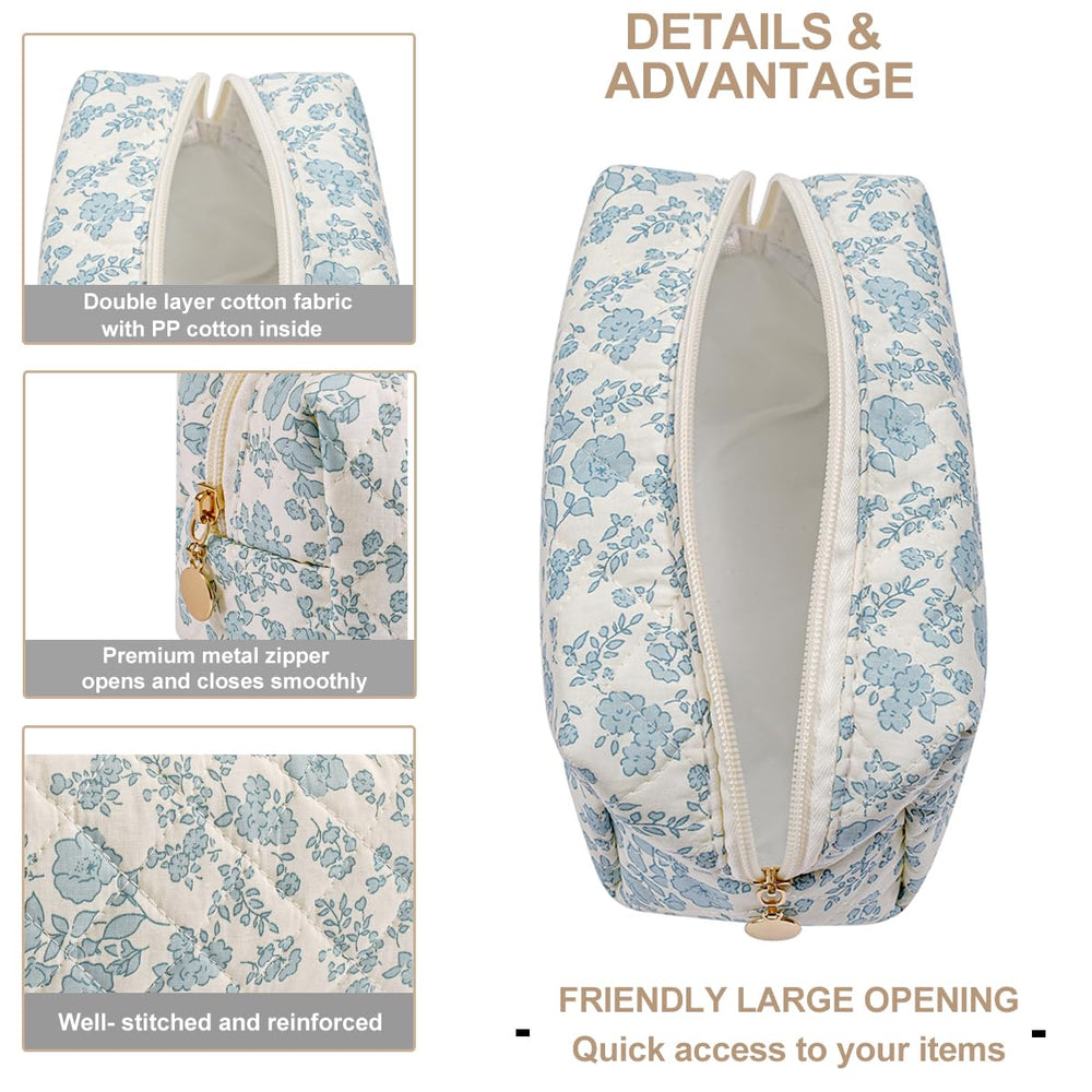 Gleyemor travel toiletry cotton pouch foldable, easy packing and washing.