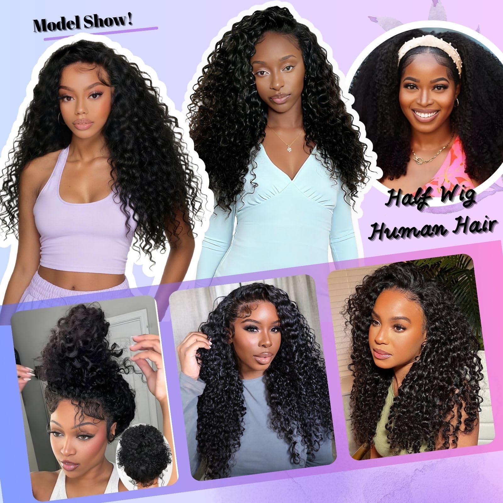 Glimeer half wig breathable cap emphasizes comfortable wear even in warm weather.
