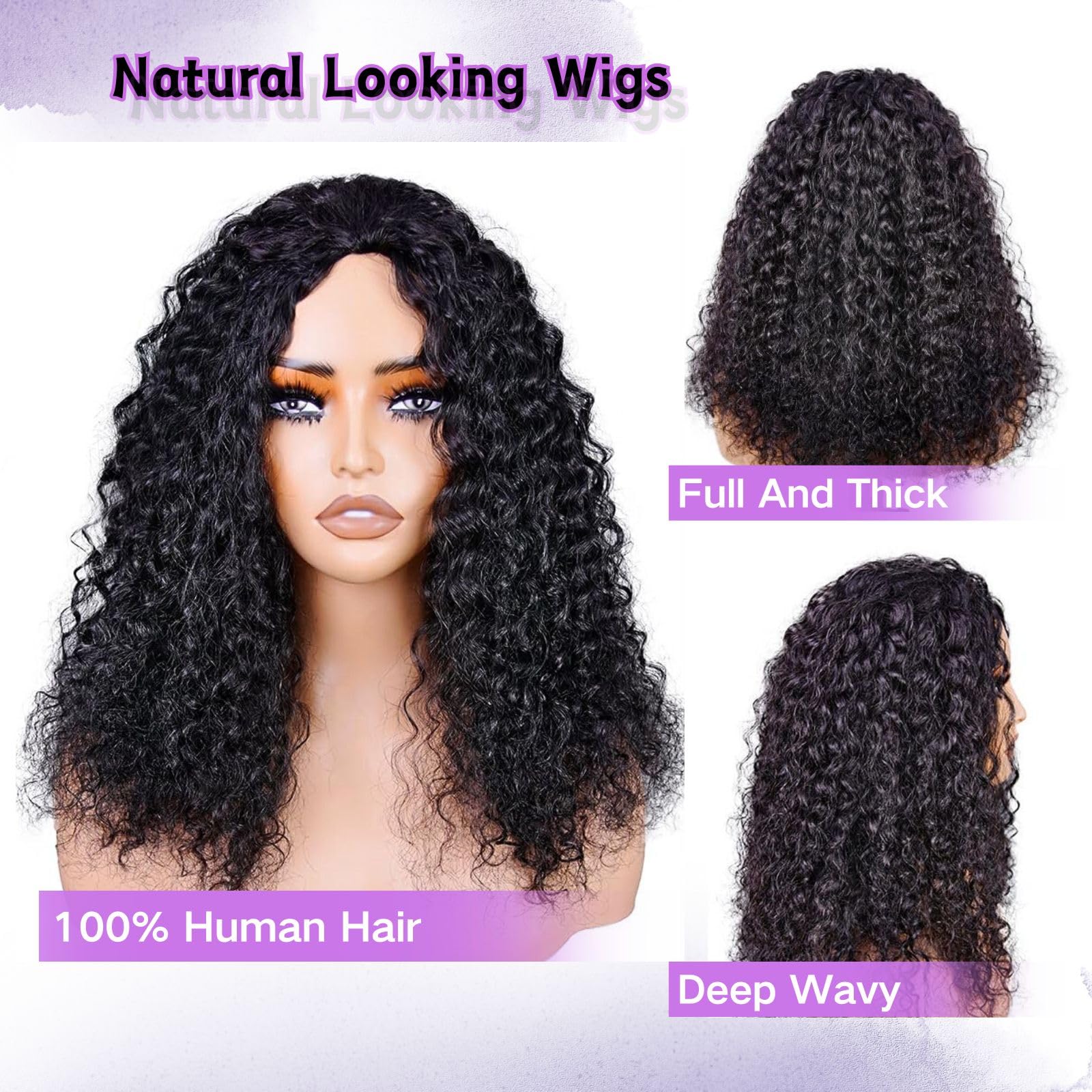 Glimeer half wig packaging shows included cap and lashes for complete styling options.