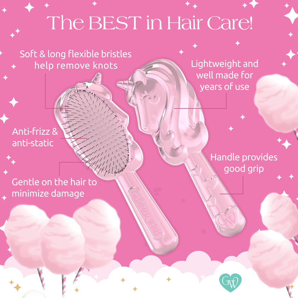 Glimmer Wish anti-frizz and anti-static brush for shiny hair.